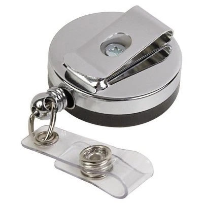 £5.45 • Buy Yo Yo Black Chrome Retractable ID Card Holder Wire Cable Badge Reel Free P&P Lot