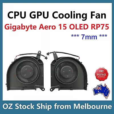 CPU GPU Cooling Fan For Gigabyte Aero 15 OLED XB XD RP75 RP75SA RP75W 7mm • $95