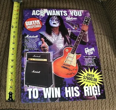 Kiss Ace Frehley Gibson Contest Poster Rare Super Color & Entry Form Included • £16.62