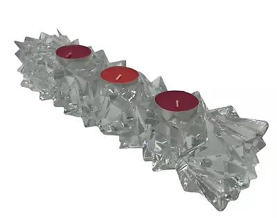 Kenneth Turner London Cut Crystal Votive Candle Holder Three Candles • £37.64