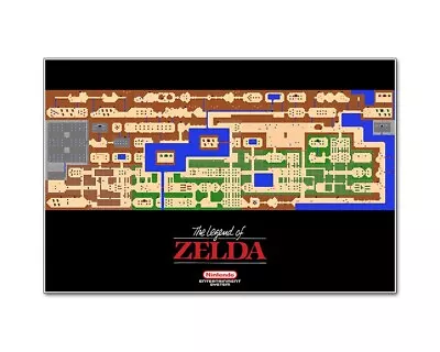 Legend Of Zelda NES Overworld Map 24x36 Nintendo Video Game Giclee Poster • $24.99