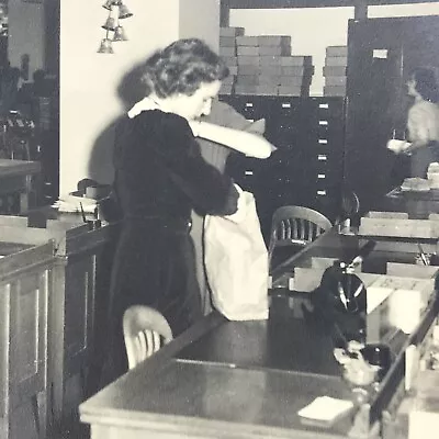 Vintage Black And White Photo Business Office Women Lunch Bag Desks Cabinets  • $6.69