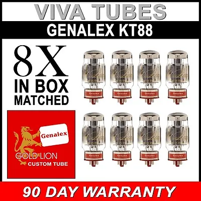 Brand New Matched Octet (8) Genalex Gold Lion Reissue KT88 / 6550 Vacuum Tubes • $720.88
