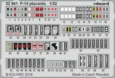 1/32 Eduard F-14 Placards For Tamiya (Pre-Painted) • $19.76