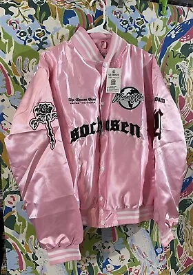 So Chosen World Wide BUBBLE GUM PINK Bomber Jacket Men's Size SMALL • $49.99