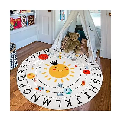 LTKOUGFAM ABC Kids Rug4 Ft Washable Nursery RugSoft Plush Educational Circl... • $64.62