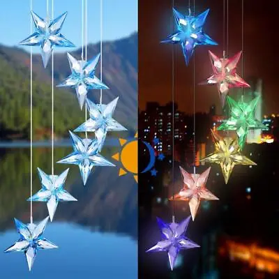 Solar Powered LED Light Decor Wind Chimes Garden Hanging Colour Changing Outdoor • £7.99