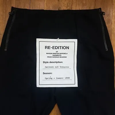 Maison Martin Margiela H&M Re-Edition  1998 Black Pattern Cut Trousers 6 S Label • $59.69