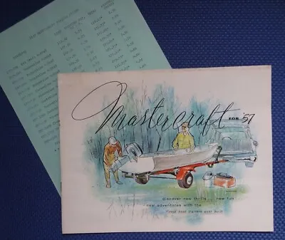 1957 MASTERCRAFT Boat Trailers Color Advertising Brochure - With Price List • $10