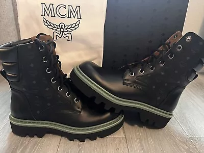 BRAND NEW MCM Men’s Visetos Monogram Boot Sneaker Shoe 11 US / 44 Retail $750 • $249.99