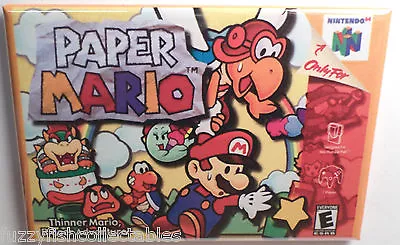 Paper Mario N64 Vintage Game Box  2 X3  Fridge Locker MAGNET Nintendo • $6.95
