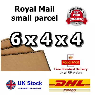 6x4x4 Small Parcel Royal Mail Brown Box Single Wall 152 X 102 X 102 FREE POSTAGE • £6.99