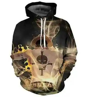 ONE PIECE Anime Hoodie Shirt ACE Men/Women Pullover USA SUPPLIER SIZE:XL • $19.99