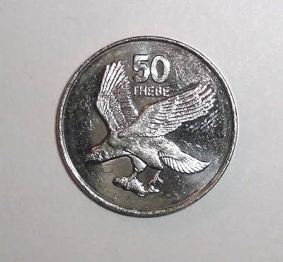 1998 Botswana 50 Thebe African Fish Eagle Bird Wildlife Animal Coin • $2.07