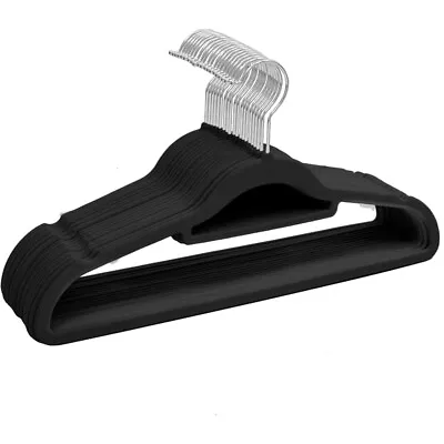 20PCS Black Velvet Hangers Non-Slip Clothes Hangers Premium 360° Swivel Hook • $14.38