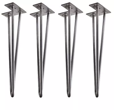 Hairpin 3 Rods Table Desk Legs 1/2  Solid Set Of 4 Heavy Duty - Various Sizes • $49.45