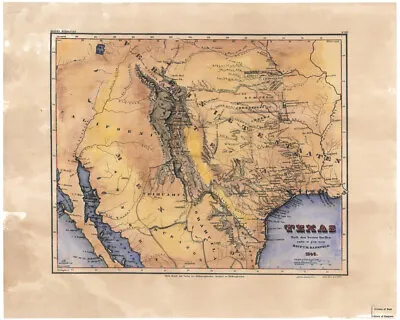 $45.59 • Buy Texas 1859 Republic Of Texas Map Art Print Poster Vintage Style Wall Home Decor