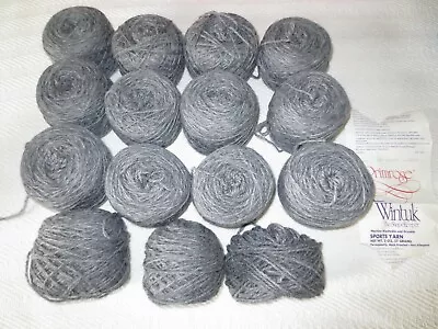 14+ - 2 Oz. Skeins PRIMROSE Wintuk SHAPEKEEPER Orlon  Acrylic GREY SPORTS YARN • $25