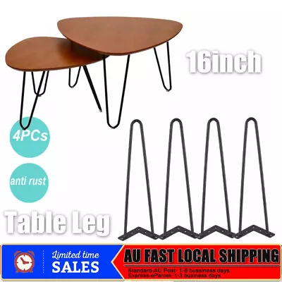 4pcs/set Hairpin Legs Furniture Coffee Table Leg Steel Legs 16  Strong Metal AU • $26.22