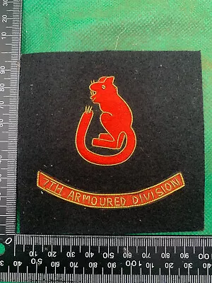 British Army Bullion Embroidered Blazer Badge - 7th Armoured Division • £9.99