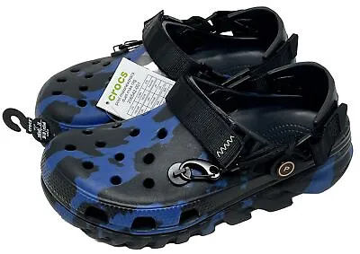 Post Malone X Crocs Duet Max Clog Womens Size 8 Mens Size 6 Black/Blue Camo NWT • $160