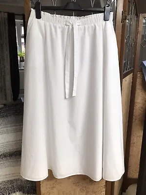 M&s Limited Collection White Cotton Midi Skirt Size 12 • £9.99