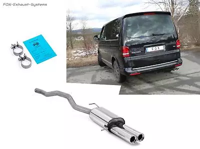 Sports Exhaust VW T5 Bus 2x80mm Round Rolled Edge Straight With Absorber • $611.26