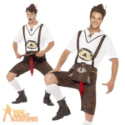 £22.29 • Buy Mens Oktoberfest Costume Cheeky Adult Brad Wurst Bavarian Fancy Dress Lederhosen