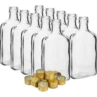 GLASS Bottles 100ml - 10cl - 10 Bottles + 10 Screw Caps Home Brewing • £12.95