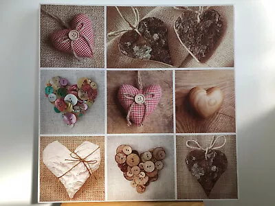 Picture Print Love Heart Wall Hanging Home Shabby Chic Collage Modern Art Canvas • £10.49