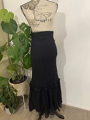 Vintage Blacklist Lip Service Lace Crochet Maxi Skirt 7 Witchy Goth Gothic Rare • $300