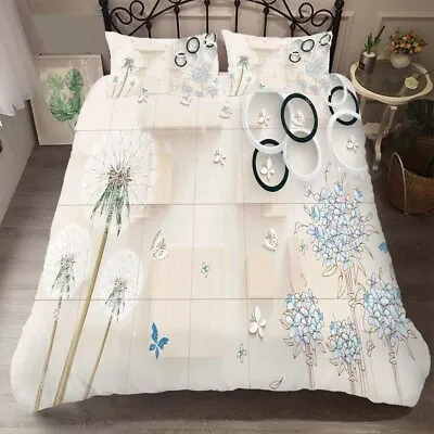 Fluffy Dandelion 3D Print Duvet Quilt Doona Covers Pillow Case Bedding Sets • £51.01