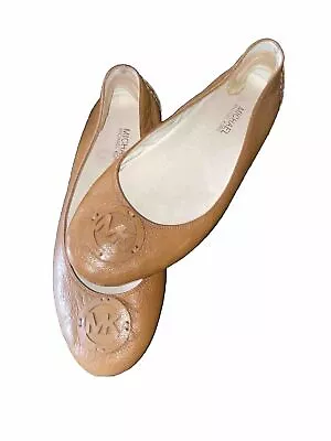 Michael Kors Brown Leather Ballet Flats I Size 8.5 • $19.99