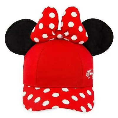Authentic Disney Parks Minnie Mouse Polka Dot Baseball Hat Cap Ears Youth Size  • $13.75