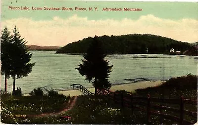 Vintage Postcard- Adirondack Mountains Piseco Lake Lower Southeast Shore Pise • $8.95