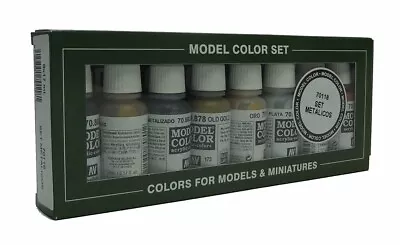 VAL70118 - AV Vallejo Model Color Set - Metallics (x8) • £15.59