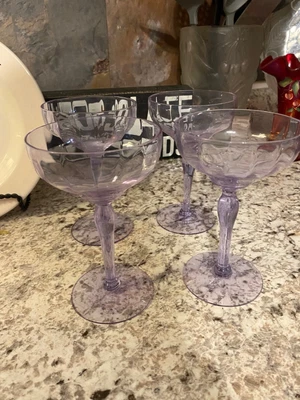 $119 • Buy 4 Morgantown Neodymium Champagne Tall Sherbet FREESHP Alexandrite Tiffin Moser