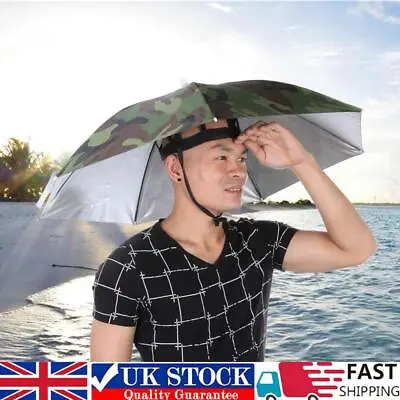 Umbrella Hat Foldable Sun Shade Waterproof Camping Headwear Cap(Army Green) • £6.19