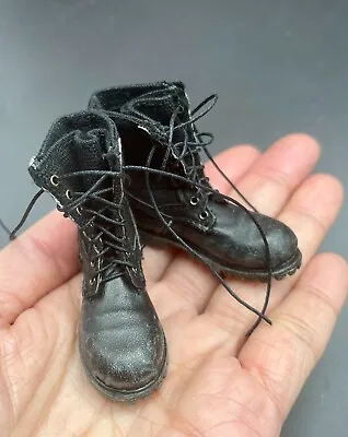 1/6 Scale BLACK Combat Tactic Boots PEG BASED For 12  Male Action Figure • $27.89