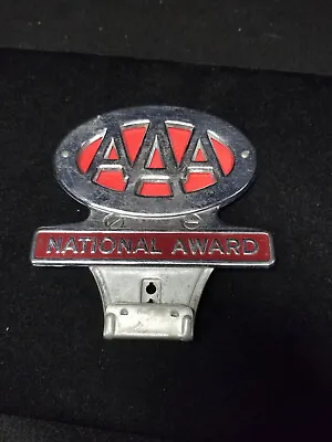 Vintage 1953  Aaa National Award License Plate Topper / Bumper Emblem • $65