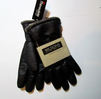 Wilsons Leather Mens Size L Black Leather Gloves Thinsulate Lined $60 NEW • $11.95