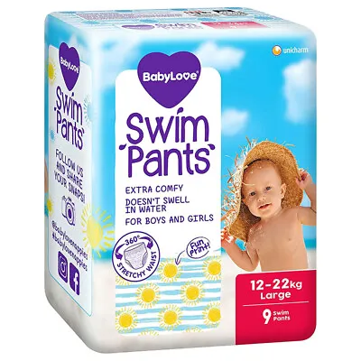 Babylove Swim Pants Large 12-22Kg Unisex Disposable Nappies Nappy Pads 9 Pack • $52.08