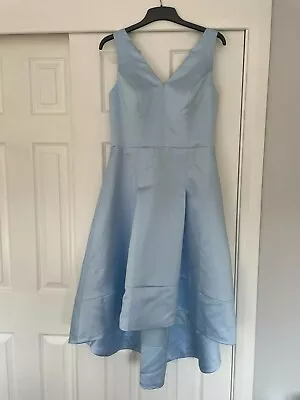  Brand New Cicinia V-Neck Satin Bridesmaid Dress In Sky Blue Size 14 • £15.99