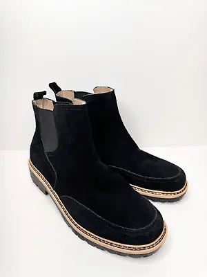 Me Too Chelsea Booties Size 8 Black Suede Leather Pull On Style NEW • $44.91