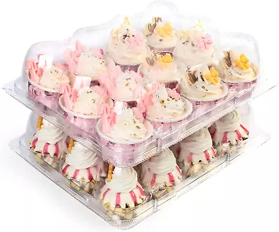 Mini Cupcake Containers 12 Count 40 Pack Dozen Clear Plastic Cupcake Holder W • $45.99