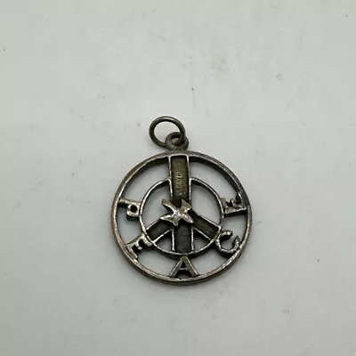 Vintage Sterling Peace Sign Pendant 925 Necklace Pretty Design Classic Rare • $29.95