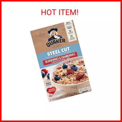 Quaker Instant Steel Cut Oatmeal Cranberries And Blueberries 8 Ct • $10.61