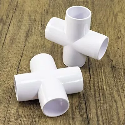 2PCS 3/4 Inch SCH40 4 Way Cross PVC Connector Elbow Pipe Fitting Coupling Whi... • $15.70