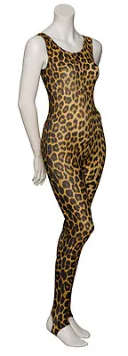 £17.50 • Buy KDC011 Leopard Animal Print Sleeveless Dance Catsuit Unitard By Katz Dancewear