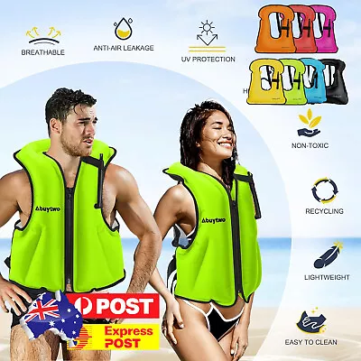 PVC Life Jacket Wear-resistant Inflatable Buoyancy Vest Safe Outdoor Accessories • $21.99